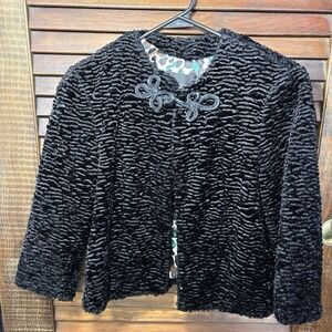 Behnaz Sarafpour for Target Black Textured Faux Fur Jacket XS